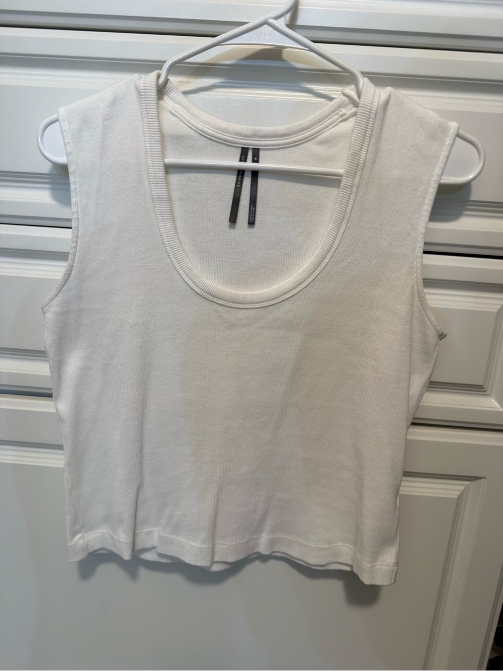 Anthropology White Scoop Neck Sleeveless Women’s Tank Top
